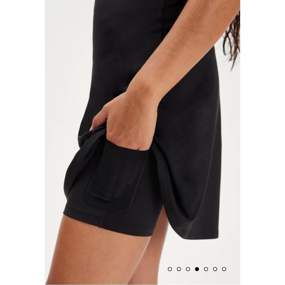 Girlfriend Collective Womens Lola V-Neck Sport Dress Tennis Mini Black Sz XS NWT - Picture 4 of 8